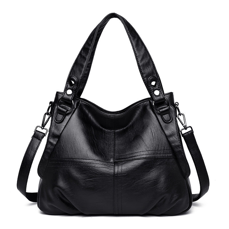 Women's Genuine Leather Mom Large Capacity Sheepskin Soft Women's Shoulder Bag