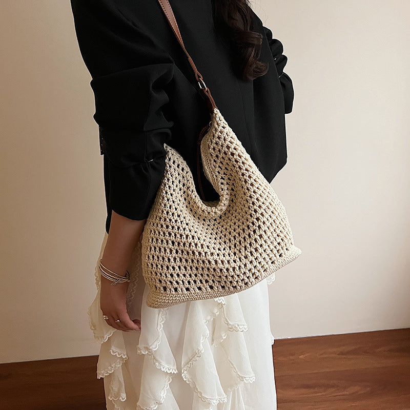 Women's Summer Fashion Woven Simple Elegant Large Bags
