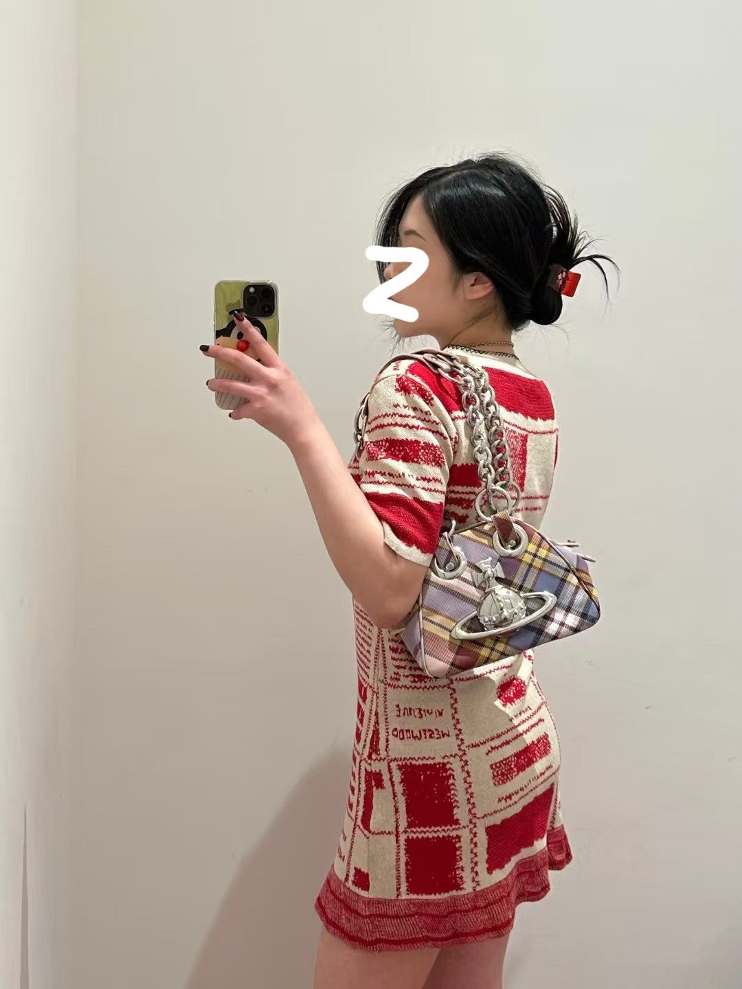 Mother's Big Saturn Punk Plaid Bowling Niche Bags