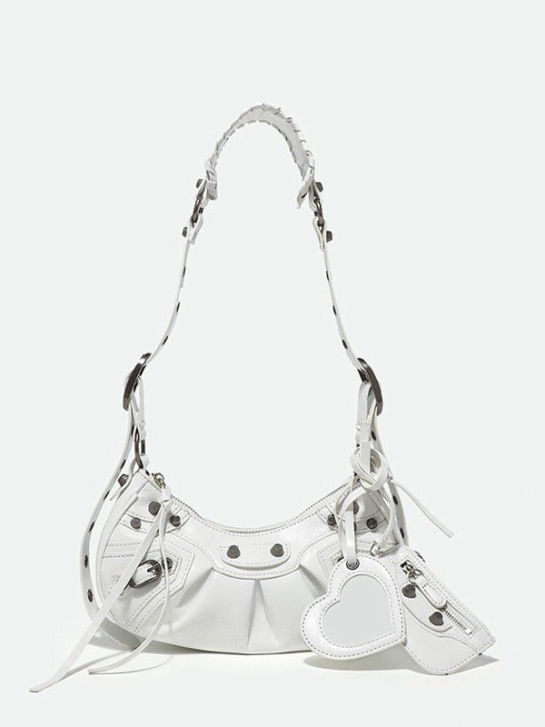 Women's Motorcycle Underarm Rivet Tassel Three-in-one Bags