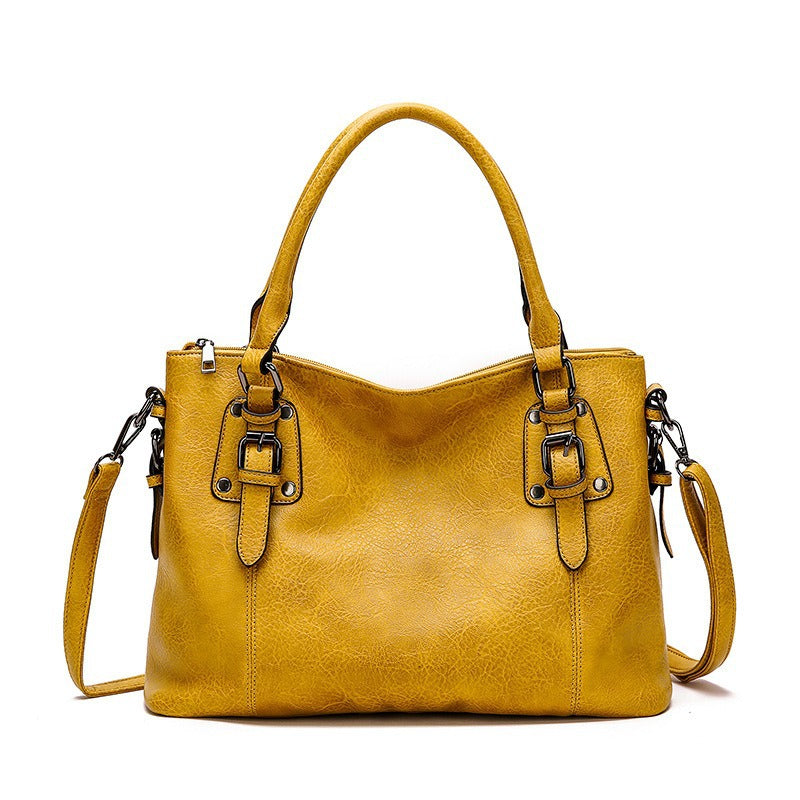Women's Retro Simple Large Capacity Textured Elegant Light Tote Bag
