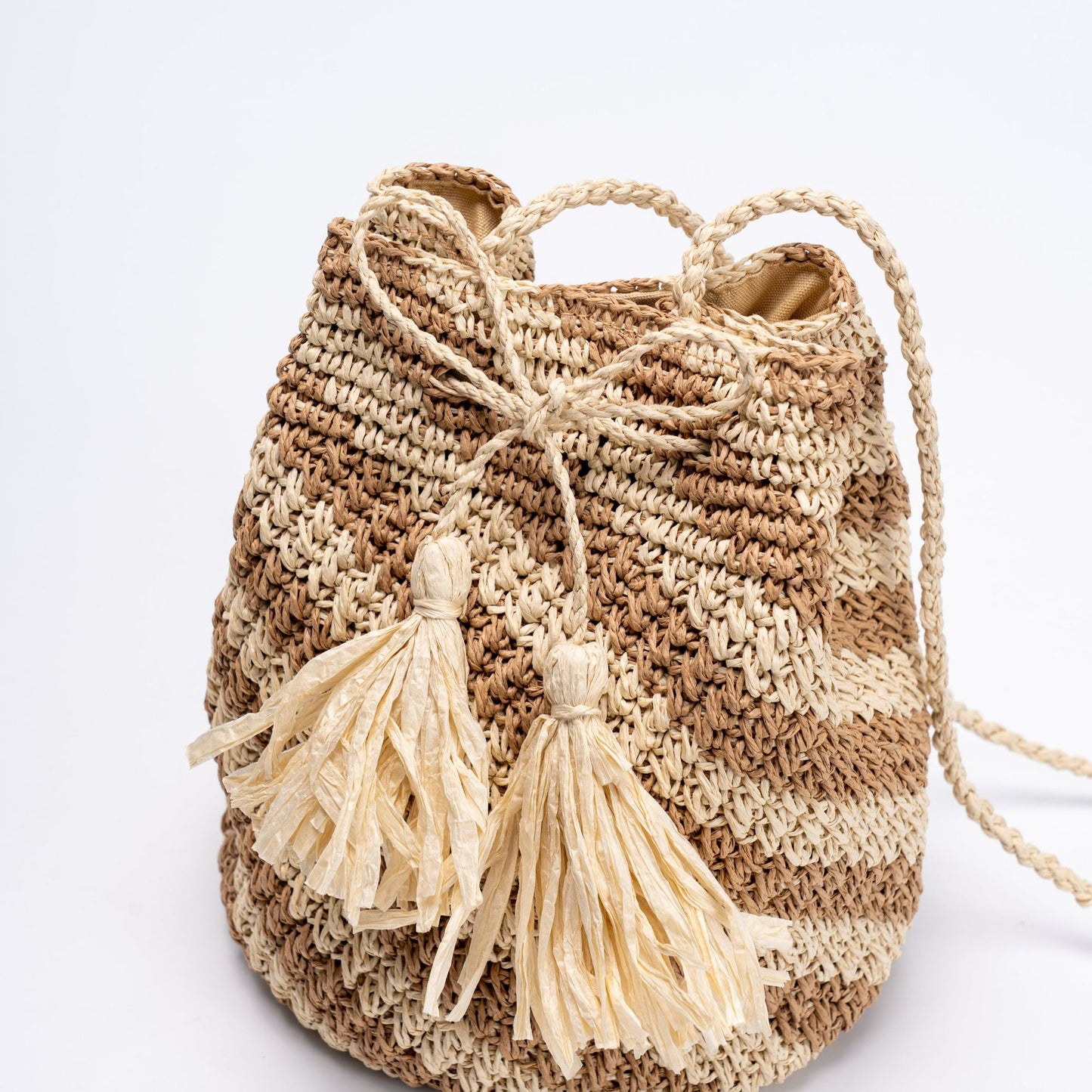 Women's High-grade Striped Straw Hand-woven Contrast Color Bags