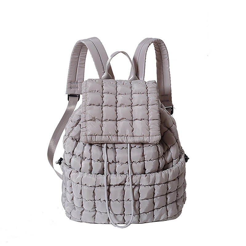 Women's Fashion Commuter Large Capacity Fluffy Plaid Backpacks