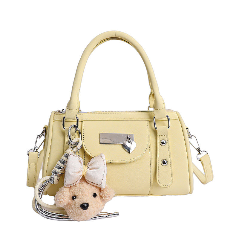 Women's Korean Style Niche Texture Bowling Fashion Solid Women's Shoulder Bag