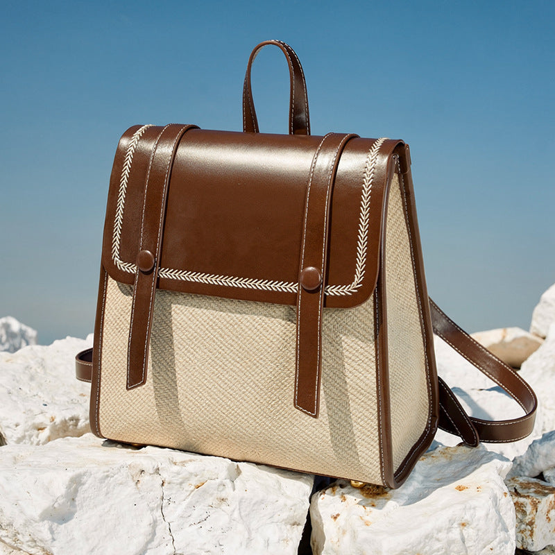 Women's Simple Niche Personality Fashion Design Korean Backpacks