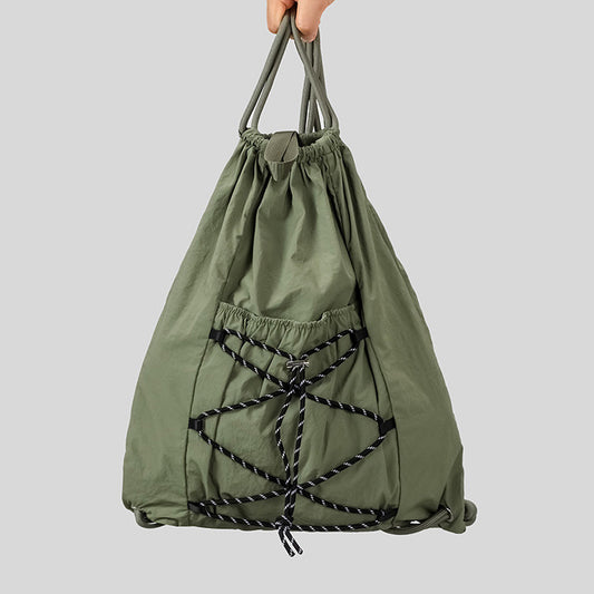 Women's & Men's Capacity Lightweight Nylon Strap Drawstring Good-looking Early Leisure Backpack