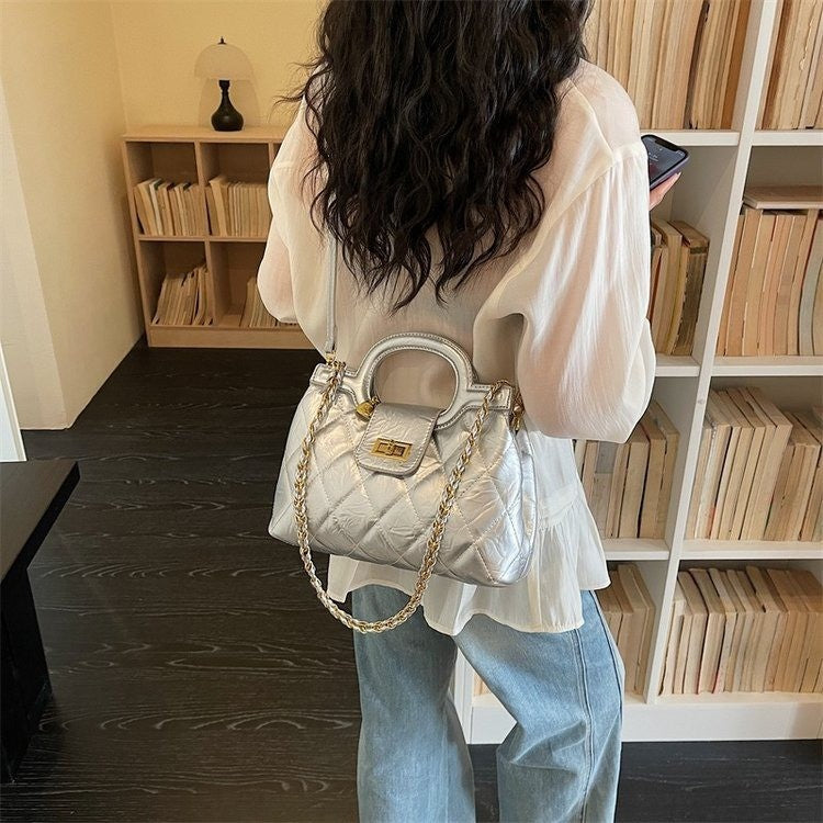 Women's Classic Style Rhombus Chain High-grade Minority Shoulder Bags
