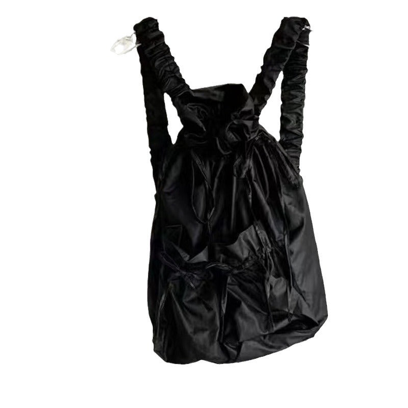 Women's Waterproof Pleated Nylon Drawstring Large Capacity Backpacks
