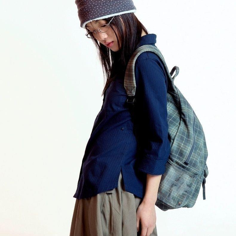 Women's & Men's Spring Style Retro Plaid Large Capacity Leisure Backpack