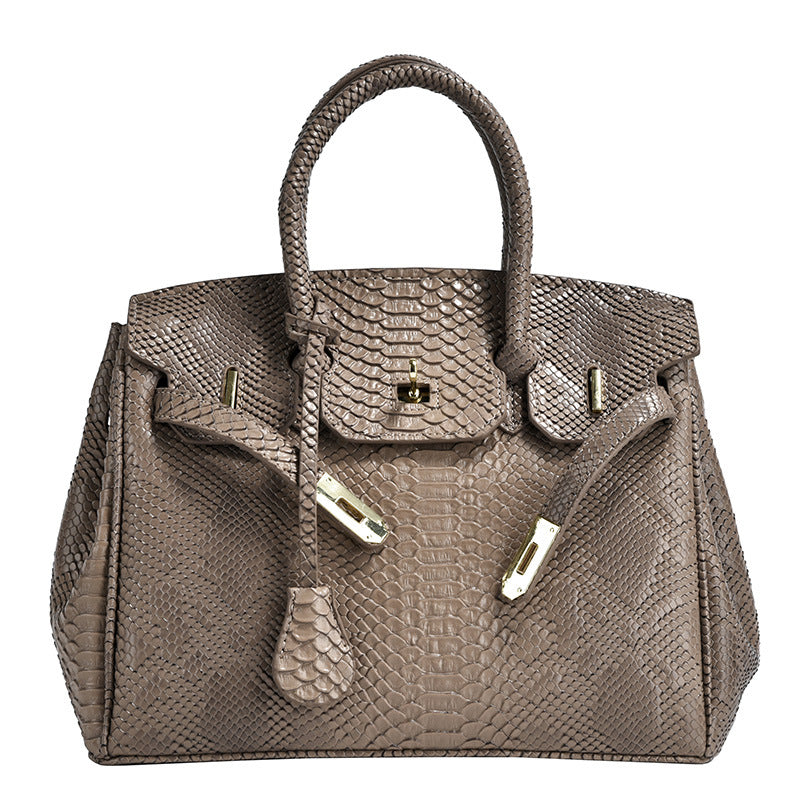 Women's Crocodile Pattern Platinum Oblique Large Capacity Women's Messenger Bag