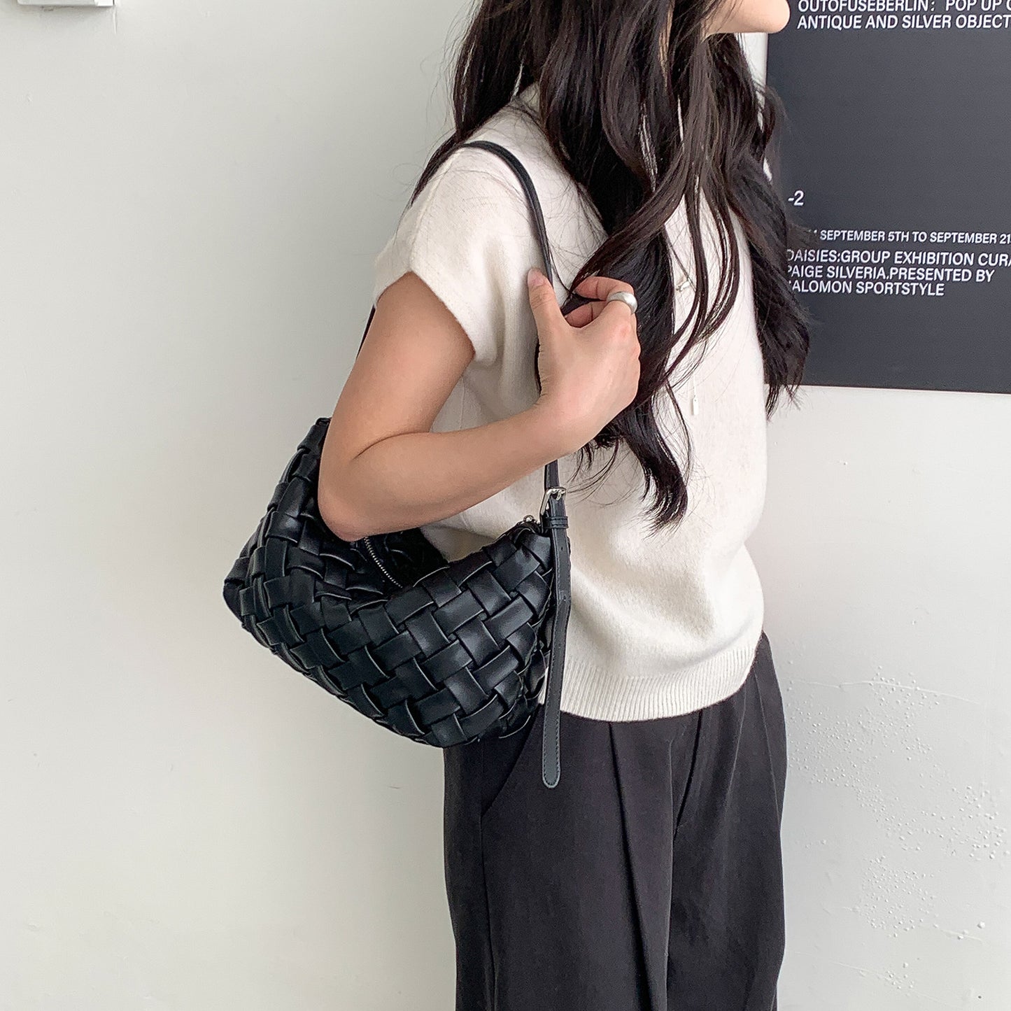 Loose Feeling Hand-woven Female Korean Simple Commuter Underarm Bag