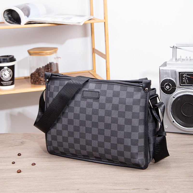 Men's Check Pattern Stylish Lightweight Fashion Shoulder Bags