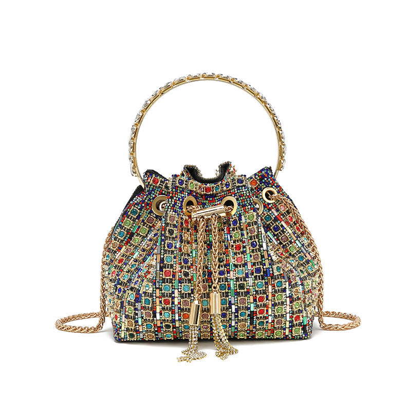Women's Dinner Refined Rhinestone Chain Simple Fashion Bucket Bag