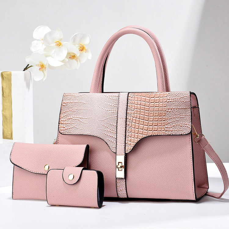 Women's Fashion Three-piece Set High Sense Alligator Underarm Bag