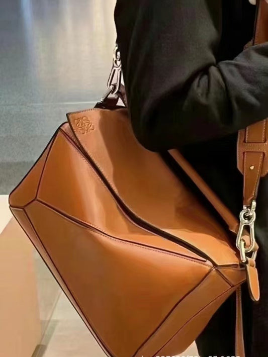 Women's Quality Geometric Soft Leather Stitching Classic Small Square Bags