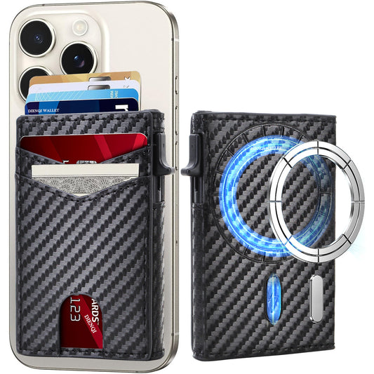 Men's Apple Magnetic Portable Strong Carbon Fiber Card Holder