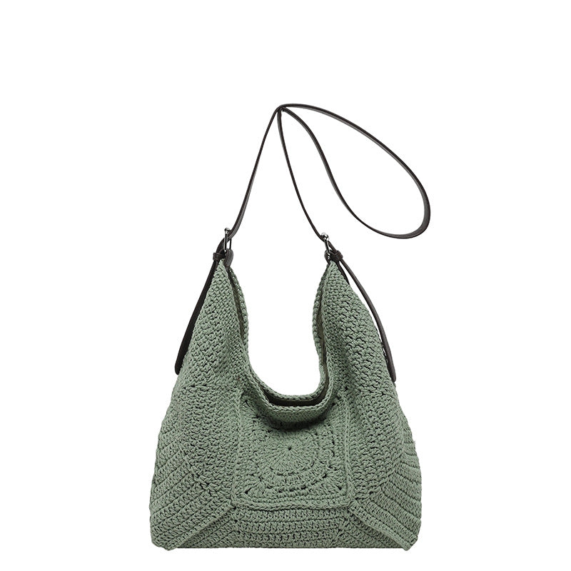 Women's Retro Hand-woven Crocheted Cotton Thread Underarm Lazy Bags