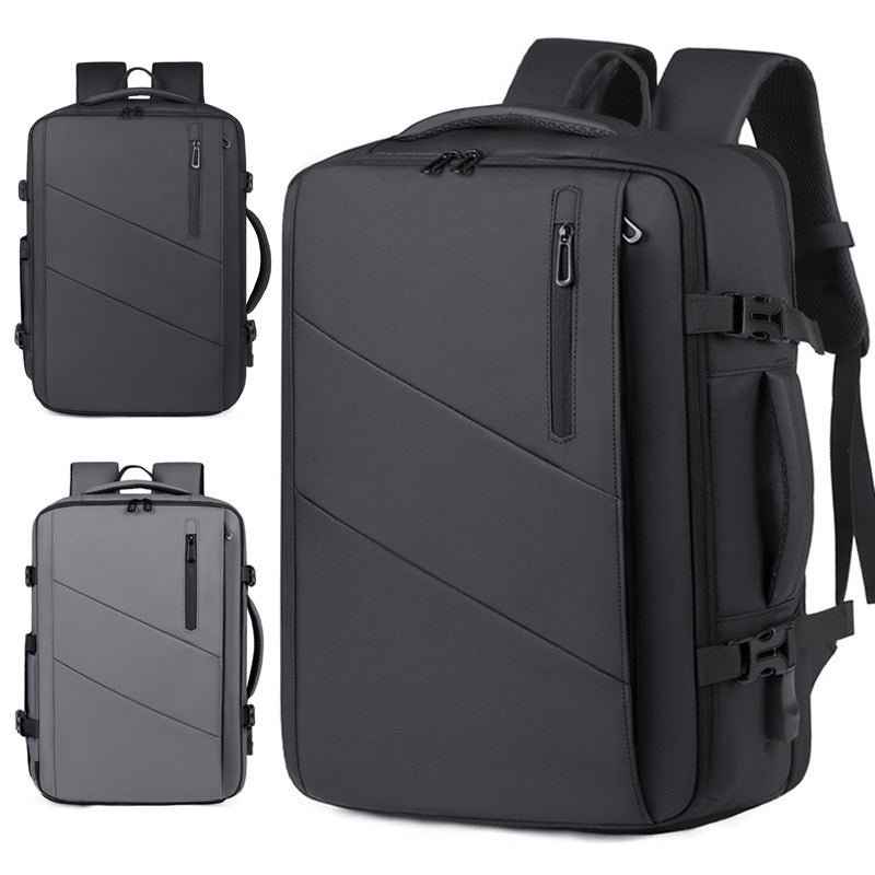 Graceful Men's High-grade Scalable Large Capacity Business Backpack