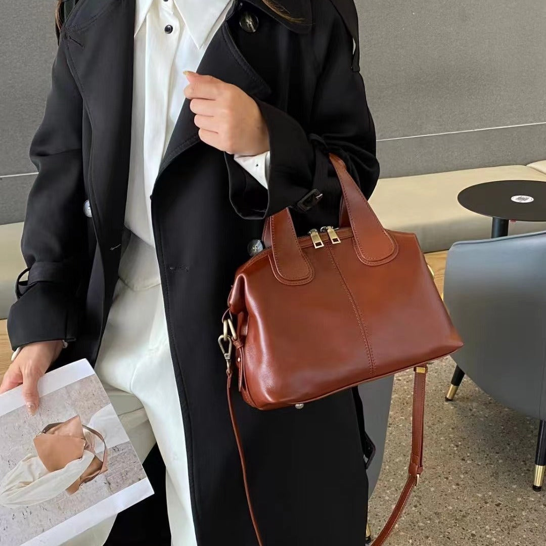 Women's Vegetable Tanning Leather High Sense Vintage Women's Handbag
