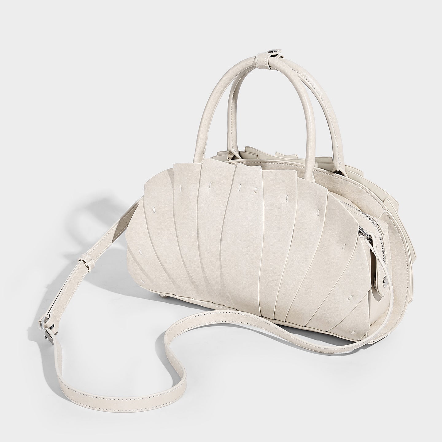 Portable Fan-shaped Lotus Leaf Advanced Handmade Minority Fashion Stitching Handbags
