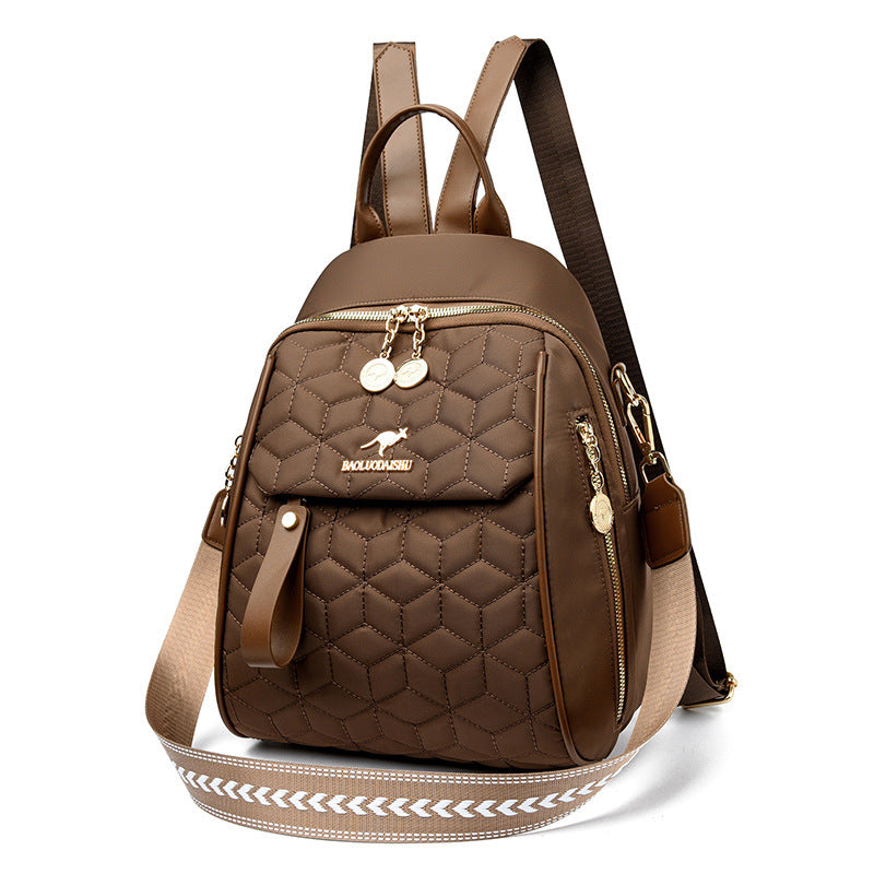 Women's Trendy Rhombus Embroidery Thread Oxford Cloth Women's Backpack