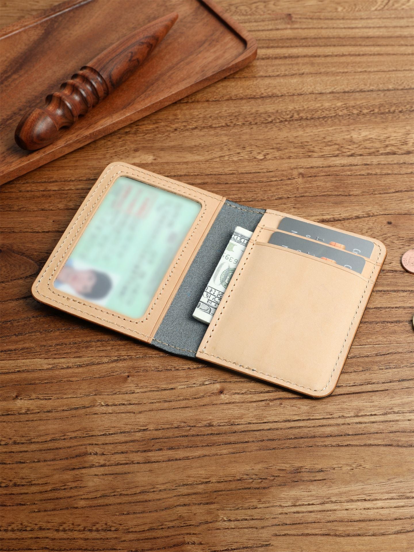 Men's Leather Cowhide Bank Driving License Versatile Card Pack Card Sleeve