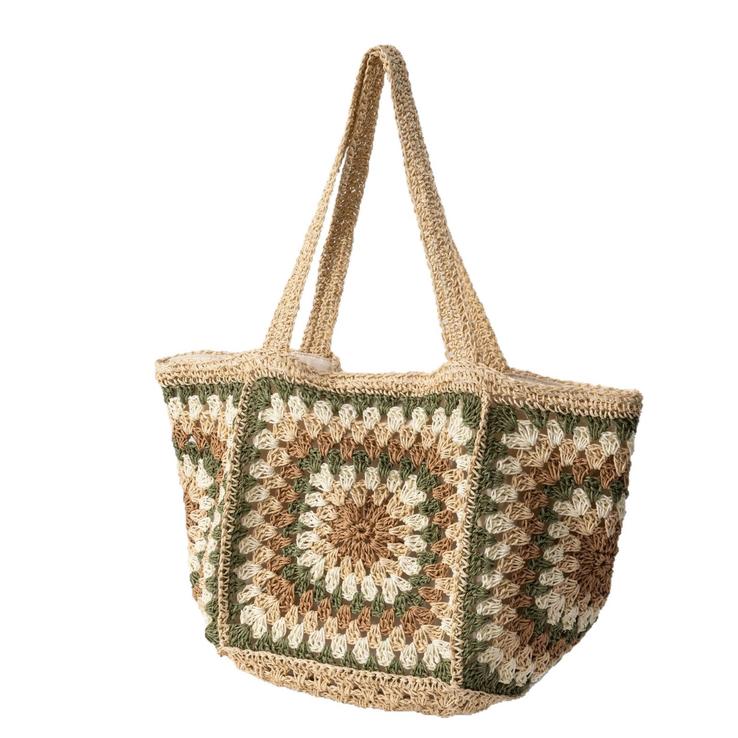Women's Rhombus Plaid Straw High Sense Hand-woven Large Capacity Totes Bags