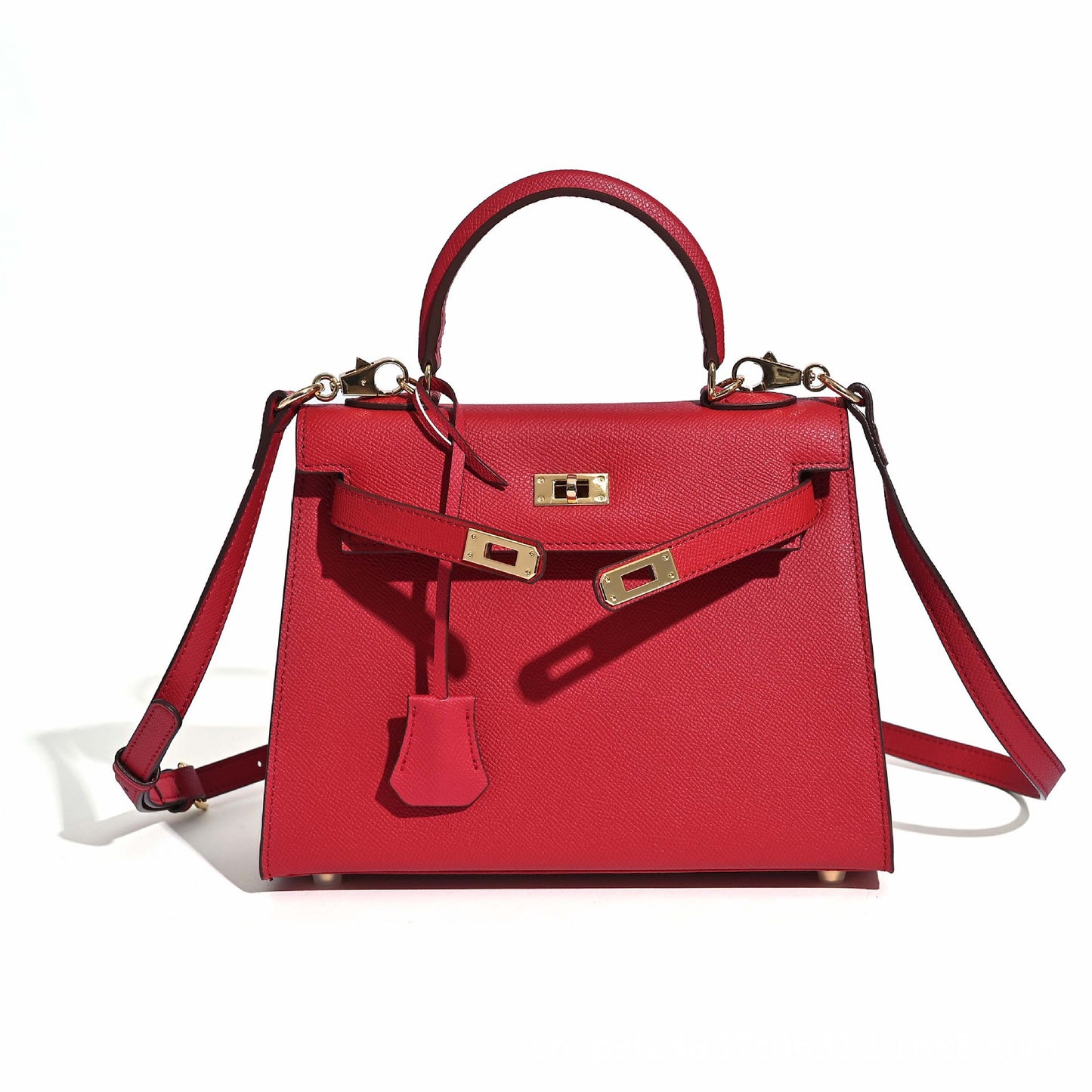 Genuine Leather Second Generation Kelly Palm Print Simple Women's Handbag