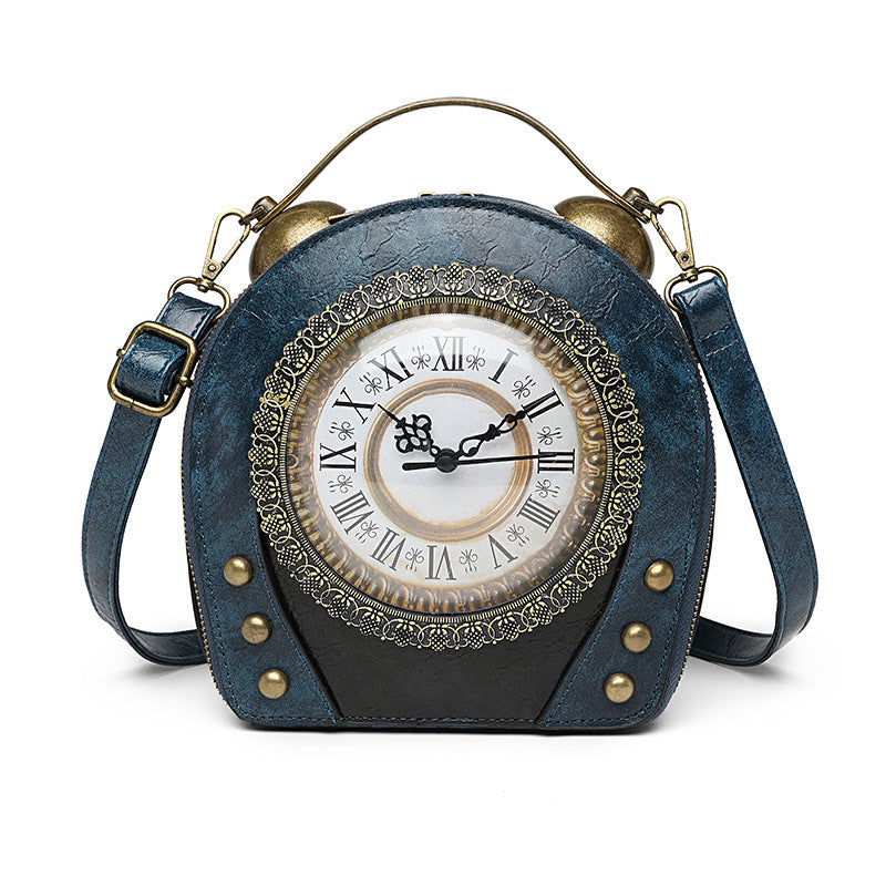 Women's Retro Portable Packaging Battery Walking Clock Women's Handbag