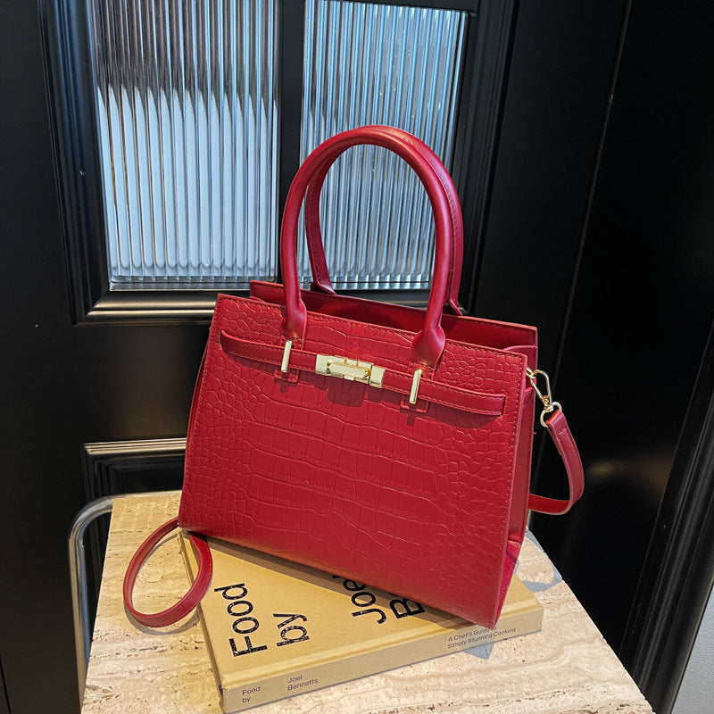 Women's Wedding Crocodile Pattern Portable Large High Shoulder Bags