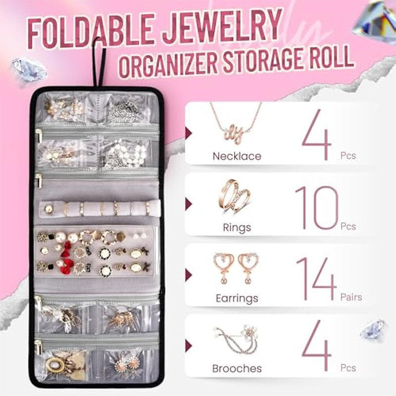Storage Detachable Boxes Jewelry Organizing Roll Makeup Bag