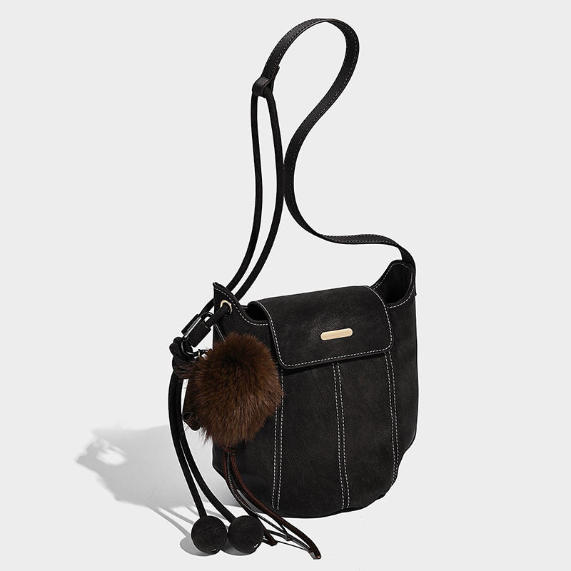 Women's Pumpkin Winter High-grade Commute Vintage Shoulder Bags