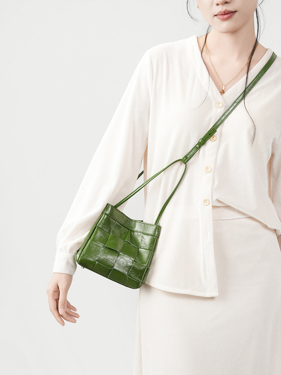 Women's Cowhide Hand-woven High-grade Genuine Leather Vegetable Women's Handbag