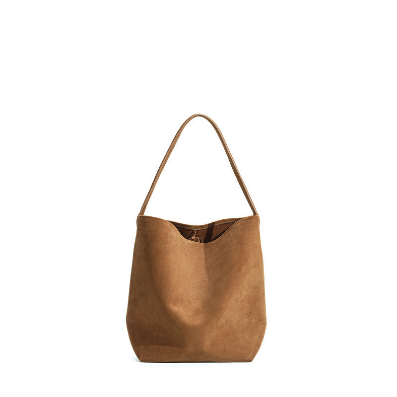 Women's Niche Genuine Leather Leisure Commute High-grade Large Bucket Bag