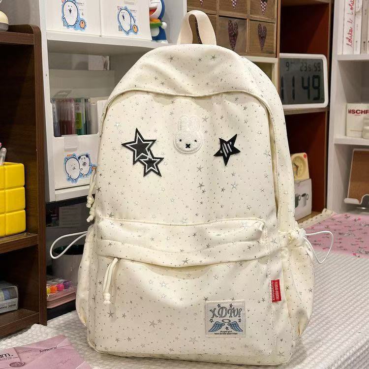 Polka Dot Star Printed Korean Style Women's Backpack