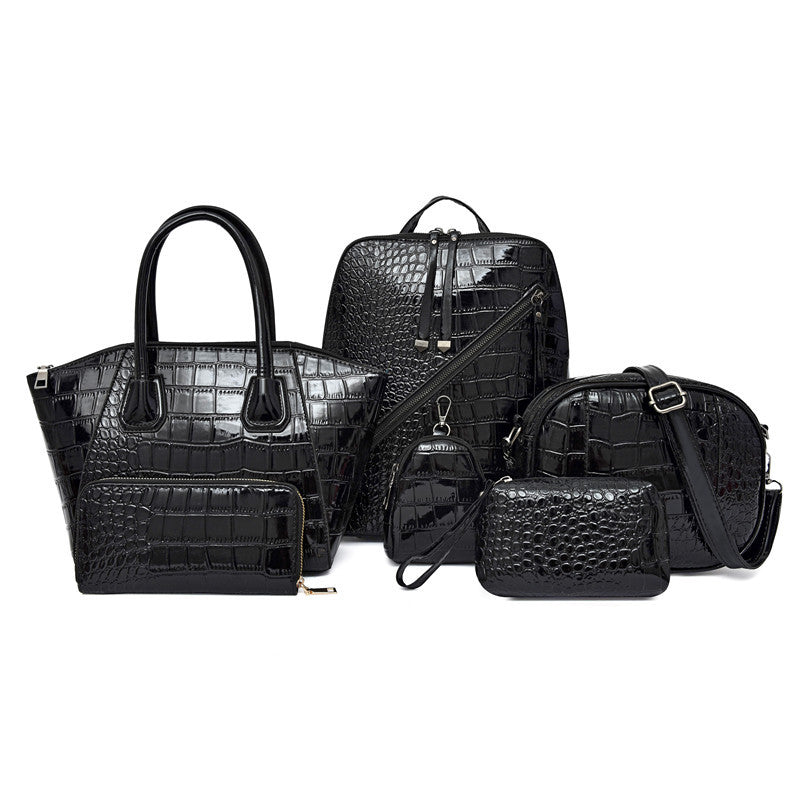 Women's Crocodile Pattern Set Mother Portable Bags