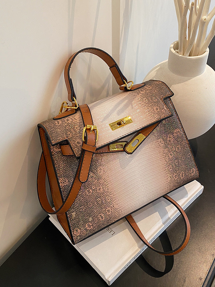 New Women's Retro Snake Pattern Kelly Bags