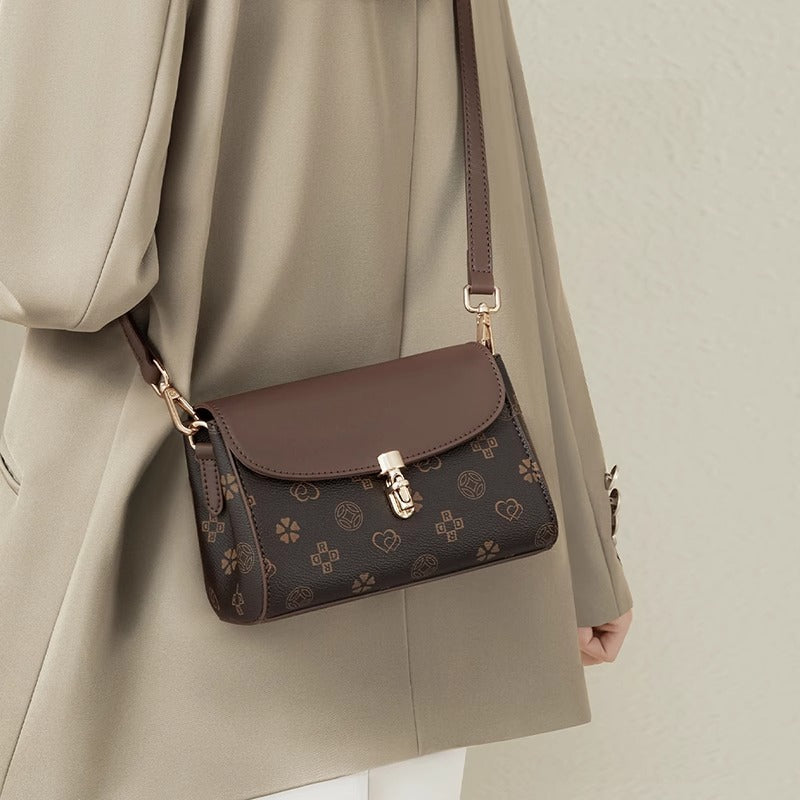 Women's Retro Printed Fashion High Sense One Simple Western Small Square Bags