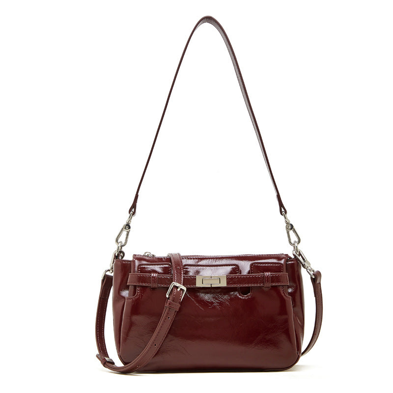 Women's Layer Oil Wax Skin Kelly High-grade Fashion Genuine Women's Messenger Bag