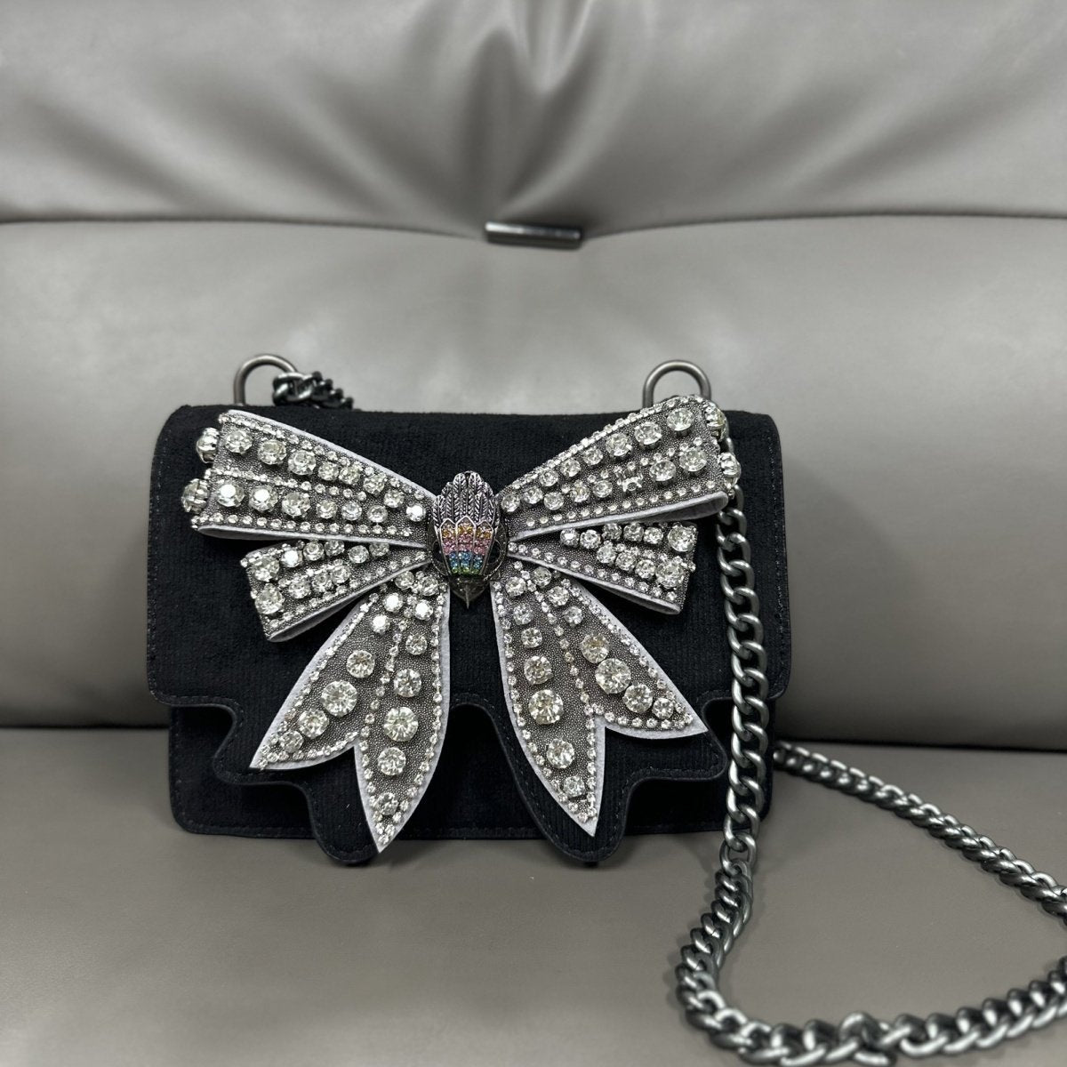Women's Banquet Fashion Shiny Sweet Chain Diamond Butterfly Women's Messenger Bag