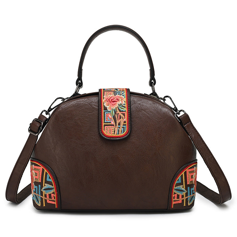 Women's Carving Printed Ethnic Style Large Capacity Retro National Women's Messenger Bag