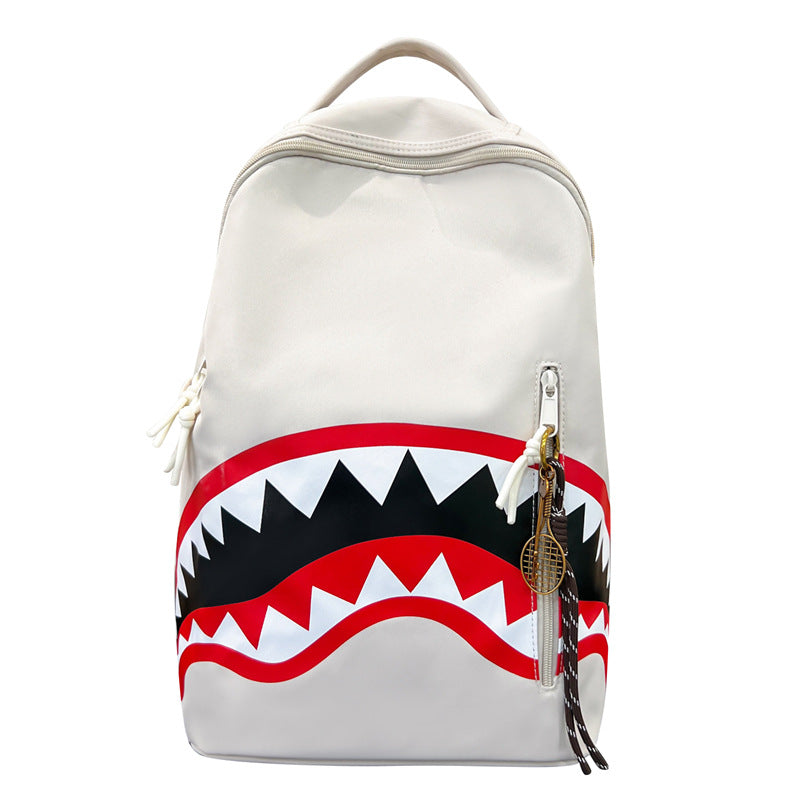 Women's & Men's Shark American Personalized Iti Fashion Trendy Leisure Backpack