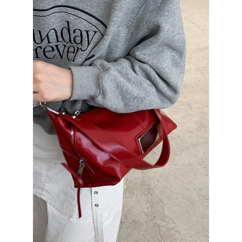 Women's Retro Red Fashion Commuter Versatile Large Underarm Bag
