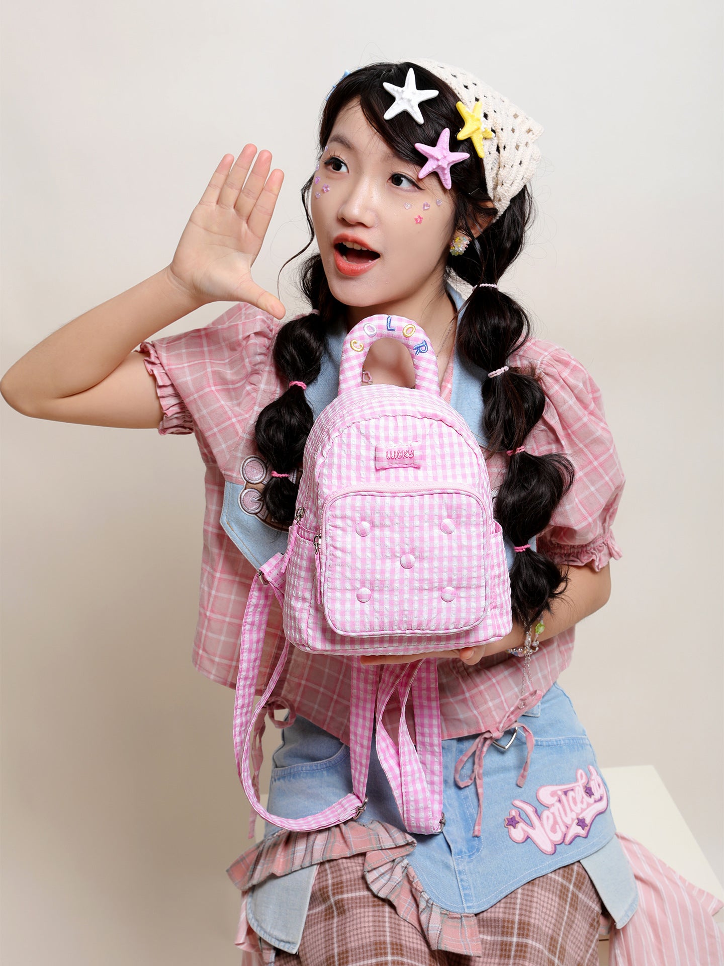 Summer Plaid Canvas Korean Color Dopamine Bags