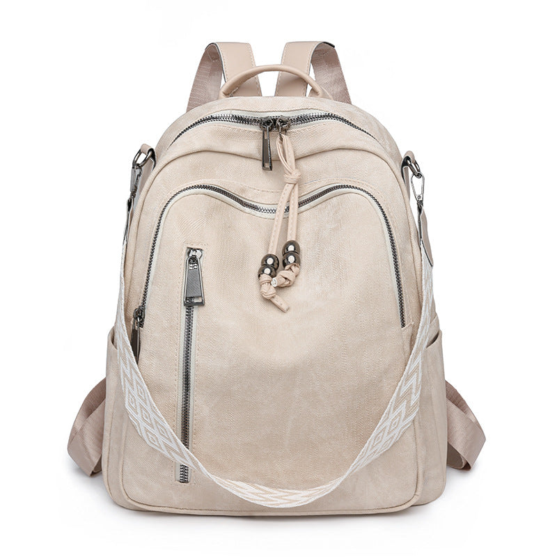 Women's Korean Fashion Trendy Soft Leather Large Women's Backpack