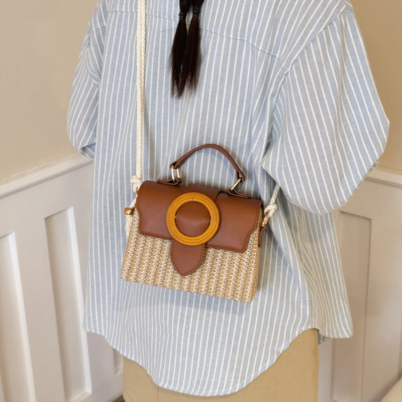 Women's Spring Straw Beach Summer Western Style Women's Messenger Bag