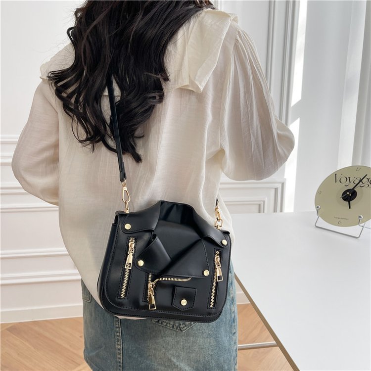 Women's Motorcycle Korean Style Personality Chain Jacket Clothes Women's Shoulder Bag