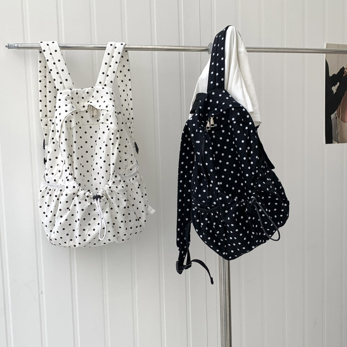 Lightweight Artistic Polka Dot For University Style Drawstring Leisure Backpack