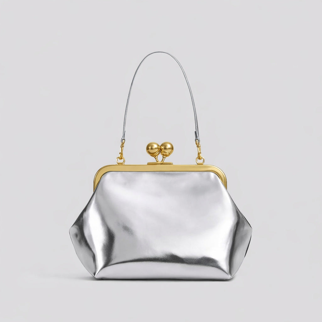 Women's Minority Design Clip Fashion Dinner Large Capacity Straw Handbags