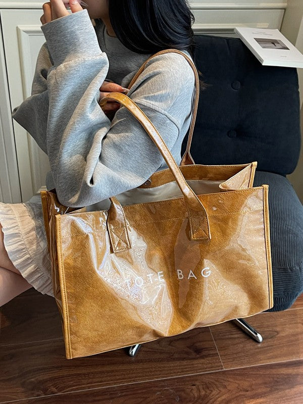 Women's Large Capacity Patchwork Fashion Simple Commute Tote Bag